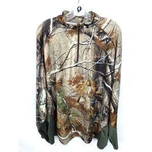 Habit Men's 3/4 Zipper Close Long Sleeve Camo Pullover Light Weight Size XL